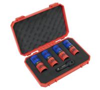 Sealey 5pc 1/2" Sq Drive Alloy Wheel Double Ended Impact Socket Set 18.5 x 19.5, 19 x 21, 21 x 21.5, 22 x 22.5mm - SX1820S
