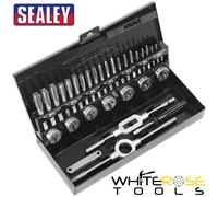 Sealey Tap and Die Set Premier Metric Split Dies HSS 4341 M3-M12 Metal Case