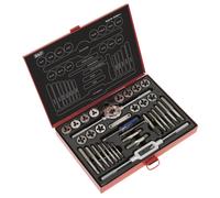 Sealey Tap & Die Set 33 Pieces Split Dies Metric/unf/bsp Silver Steel Ak3033