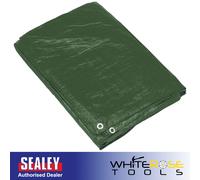 Sealey Tarpaulin 3.05 x 3.66m Green Cover Tear-Proof Waterproof UV Filter