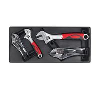 Sealey Tool Tray With Locking Pliers & Adjustable Wrench Set 4 Pieces Tbt04