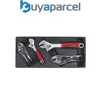 Sealey TBT04 Premier Locking Pliers & Adjustable Wrench Set with Tool Tray 4pc