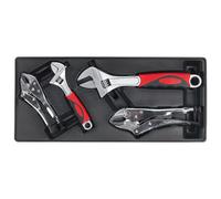 Sealey Tool Tray TBT04 - Locking Pliers & Adjustable Wrench Set 4-Piece