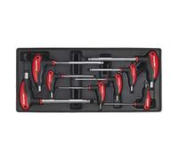 Sealey TBT06 Tool Tray with T-Handle Ball-End Hex Key Set, 176.5mm x 397mm x 55mm, Red