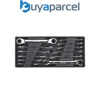 Sealey TBT13 Premier Flare Nut & Ratchet Ring Spanner Set with Tool Tray 12pc