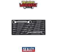 Sealey Tbt13 Tool Tray with Flare Nut and Ratchet Ring Spanner Set 12Pc