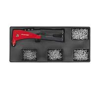 Sealey TBT15 Riveter and Assorted Rivet Set with Tool Tray, Silver