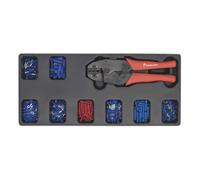 Sealey Tool Tray with Ratchet Crimper & 325 Assorted Insulated Terminal Set Tray