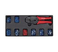 Sealey Tbt16 Tool Tray Ratchet Crimper and 325 Assorted Insulated Terminal Set