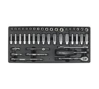 Sealey TBT19 Premier Socket Set with Tool Tray 1/4"Sq Drive 43pc