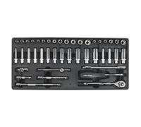 Sealey TBT19 Tool Tray With Socket Set 43Pc 1/4inSq Drive