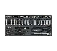 Sealey Tool Tray with Socket Set43 Piece 1/4" Square Drive