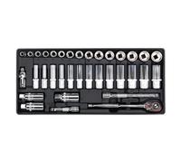 Tool Tray with Socket Set 35pc 3/8"Sq Drive