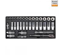 Sealey TBT20 Tool Tray With Socket Set 35Pc 3/8inSq Drive
