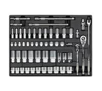 Sealey TBT31 55 Piece 3/8'' & 1/2'' Drive Metric Socket Set
