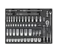 Sealey Tool Tray with Socket Set TBT31 - 55 Piece 3/8" & 1/2" Sq Drive