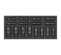 Sealey Tbt47 Deep Impact Socket Set With Tool Tray 1/2"sq Drive 16Pc