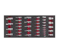 Sealey Premier 37 Piece 1/4" Drive Socket Bit Set in Module Tray 1/4"