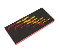 Sealey TBTE05 Hex Key Set With Tool Tray 6Pc - Vde Approved