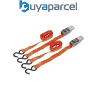 Ratchet Straps 25mm x 4m Polyester Webbing with S-Hooks 500kg Breaking Strength - Pair