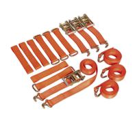 Sealey TDRWKIT 4 Piece 50mm x 3mtr Ratchet Tie Down Alloy/Steel Wheel Kit