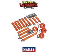 Sealey Tdrwkit Car Transporter Ratchet Tie Down Wheel Kit 4Pc 50Mmx3Mtr 4500Kg