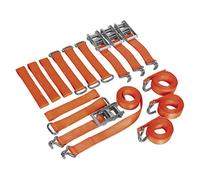 Sealey Tdrwkit Car Transporter Ratchet Tie Down Wheel Kit 4Pc 50Mmx3Mtr 4500Kg