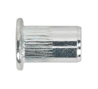 Sealey Threaded Insert Splined Zinc Plated M8 X 1.25mm Pack Of 50 Pieces Tism8