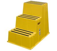 Sealey Three Step Safety Steps, Heavy-Duty Build, Anti-Slip Treads, Rubber Feet, 150kg Capacity, 730mm Height, Yellow - KS7