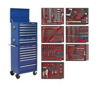 Sealey Tool Chest Combination 14 Drawer with Ball Bearing Slides - Blue &446 Pie