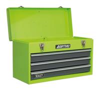 Sealey Tool Chest 3 Drawer Portable - BB Runners - Hi-Vis Green