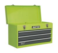 Tool Chest 3 Drawer Portable with Ball-Bearing Slides - Green/Grey