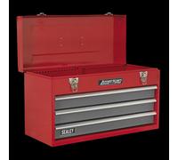 Sealey American Pro Tool Chest 3 Drawer Portable with Ball-Bearing Slides - Red/Grey