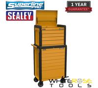 Sealey APPDSTACKO Topchest & Rollcab Combination 11 Drawer Push-To-Open Orange