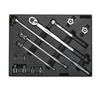Sealey Premier Ratchet, Torque Wrench, Breaker Bar & Socket Adaptor Set with Tool Tray 13pc TBT32