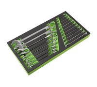 Sealey Tool Tray with Combination Spanner Set 19pc - Metric - S01272