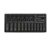 Sealey Tool Tray With Impact Socket Set 28 Pcs 1/2" Square Drive - Metric TBT24