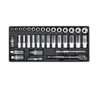 Sealey TBT20 Tool Tray With Socket Set 35Pc 3/8inSq Drive