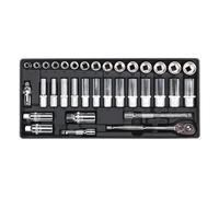 Sealey TBT20 Tool Tray With Socket Set 35Pc 3/8inSq Drive