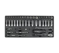 Sealey TBT19 Tool Tray With Socket Set 43Pc 1/4inSq Drive