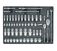 Sealey TBT31 Tool Tray With Socket Set 55Pc 3/8in & 1/2inSq Drive