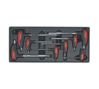 Sealey Tool Tray With T-Handle Ball-End Hex Key Set 8Pc Tbt06