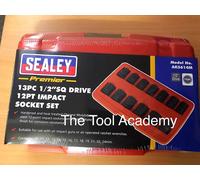 Sealey Tools Air Impact Socket Set 13 Pce 1/2 Drive Metric 10-24mm DOUBLE CUT