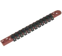 Sealey Tools AK1412 Socket Holder Retaining Rail with 12 Clips 1/4" 4 - 13mm