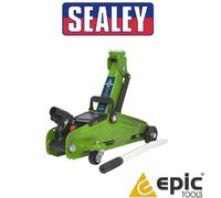 Sealey 1050CXDHV Trolley Jack 2tonne 1050CXD Hi-Vis WITH Storage Case Boot Size