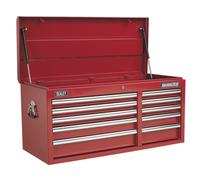 Sealey Top Chest 10 Drawer Ball Bearing Runners Tool Box Heavy Duty Red AP41110