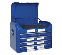 Sealey Top Chest 4 Drawer Retro Blue With White Stripe - Part No. AP28104BWS