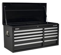 Sealey Topchest 10 Drawer Ball-bearing Slides Heavy-duty - Black