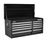 Sealey Topchest 10 Drawer with Ball Bearing Runners Heavy Duty Black Chest