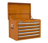 Sealey Topchest 5 Drawer With Ball-Bearing Slides - Orange Ap26059To